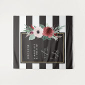 Tenture Wedding shower de couple botanique noir blanc (Devant (Horizontal))