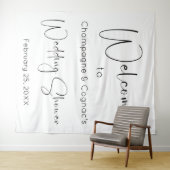 Tenture Wedding shower de script moderne fond de bienvenue (En situation (horizontale))