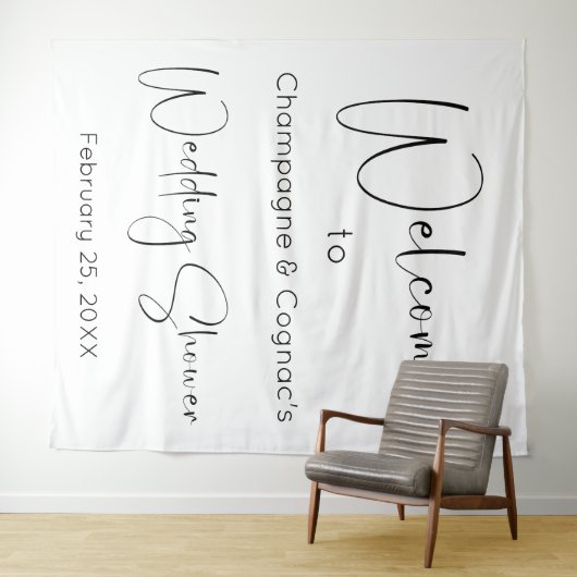 Tenture Wedding shower de script moderne fond de bienvenue (En situation (horizontale))