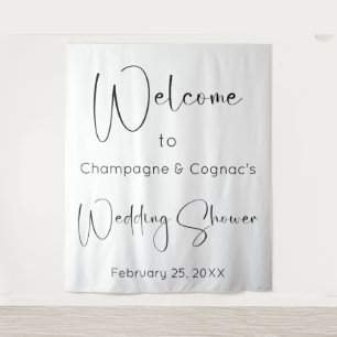 Tenture Wedding shower de script moderne fond de bienvenue
