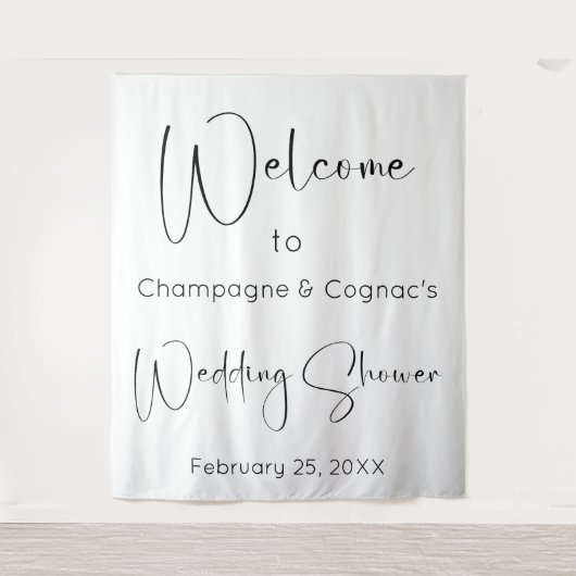 Tenture Wedding shower de script moderne fond de bienvenue (Devant)