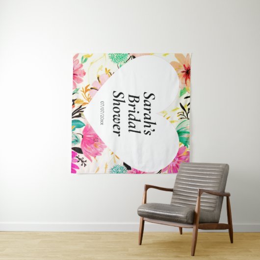 Tenture Wedding shower wall poster personalized (En situation (horizontale))