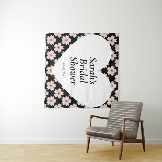 Tenture Wedding shower wall poster personalized (En situation (horizontale))