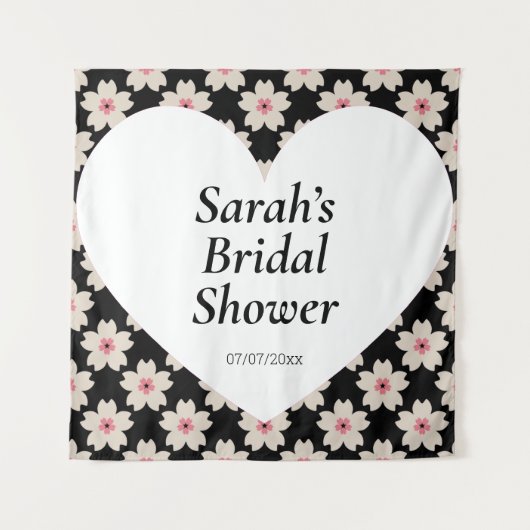 Tenture Wedding shower wall poster personalized (Devant)