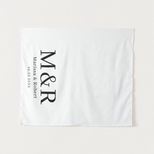 Tenture Wedding Table Runner Monogram Tapestry Banner (Devant (Horizontal))