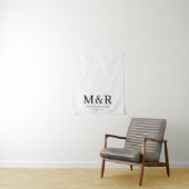 Tenture Wedding Table Runner Monogram Tapestry Banner (En situation)
