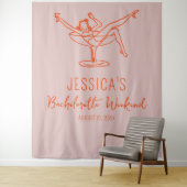 Tenture Week-end Bachelorette Retro Backdrop Photo stand (En situation)