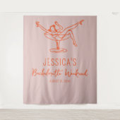 Tenture Week-end Bachelorette Retro Backdrop Photo stand (Devant)