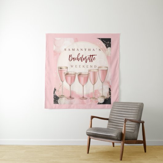 Tenture week-end champagne rose girly moderne (En situation)