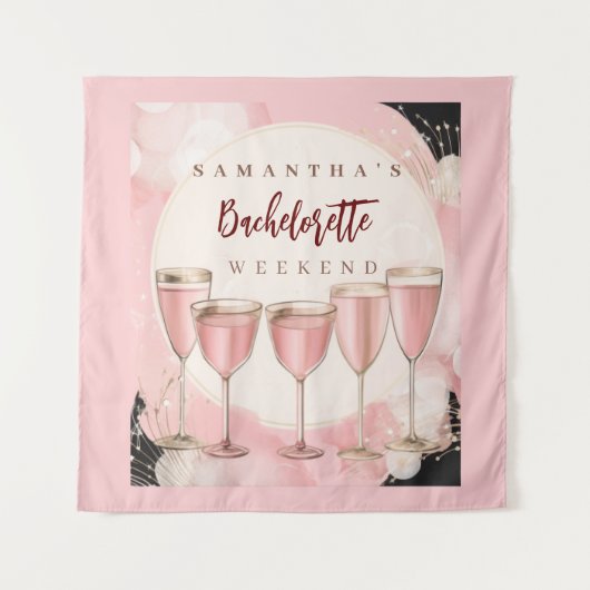 Tenture week-end champagne rose girly moderne (Devant)
