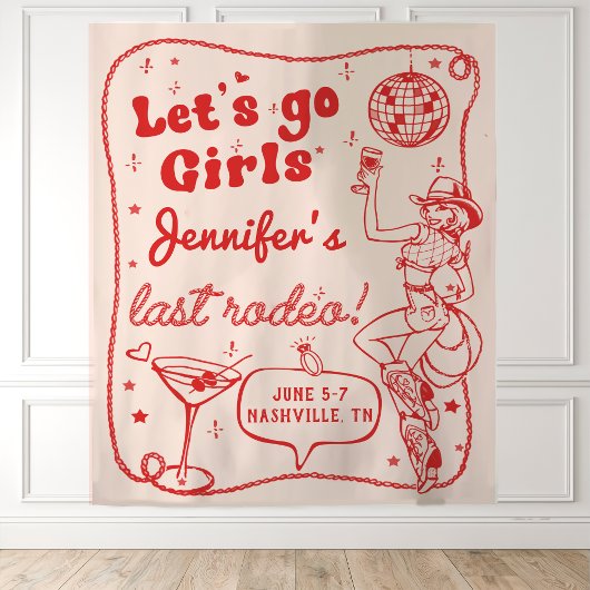 Tenture Week-end de célibataire de rodéo de cowgirl disco 