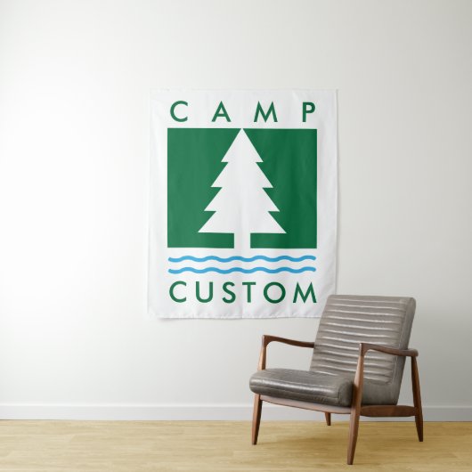 Tenture Week-end de célibataire en camp Bach sur mesure (En situation)