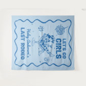 Tenture Week-end de célibataire Rodeo Cowgirl Disco Bleu (Devant (Horizontal))