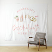 Tenture Week-end de jeune fille moderne rose champagne (En situation (horizontale))