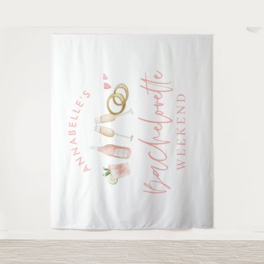 Tenture Week-end de jeune fille moderne rose champagne (Devant)