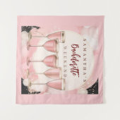 Tenture Week-end de jeune fille moderne rose champagne (Devant (Horizontal))