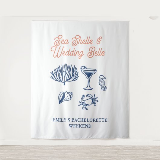 Tenture Week-end de Mariage Coquillages (Devant)