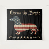 Tenture Weenie Le Peuple Dachshund 4 juillet (Devant (Horizontal))