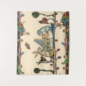 Tenture WEIRD MÉDIÉVAL DE LA MUSIQUE, Lapin, Chien (Devant)