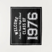 Tenture Welcome Class of 1976, Black Reunion Party Decor (Devant)