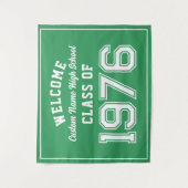 Tenture Welcome Class of 1976, Green Reunion Party Decor (Devant)