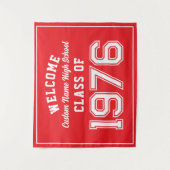 Tenture Welcome Class of 1976, Red Reunion Party Decor (Devant)