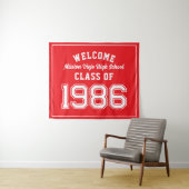 Tenture Welcome Class of 1986, Red Reunion Party Decor Tap (En situation (horizontale))