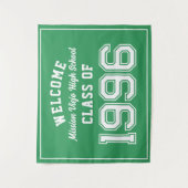 Tenture Welcome Class of 1996, Green Reunion Party Decor (Devant)