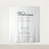 Tenture We're so glad you're here wedding welcome sign  (Devant)