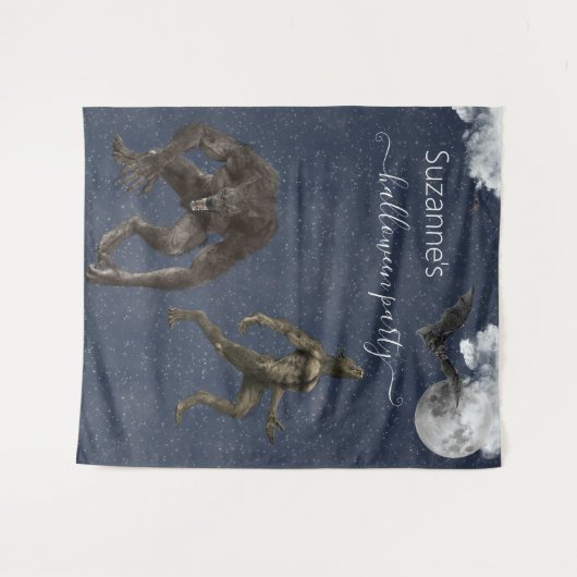 Tenture Werewolf Halloween en arrière-plan (Devant (Horizontal))