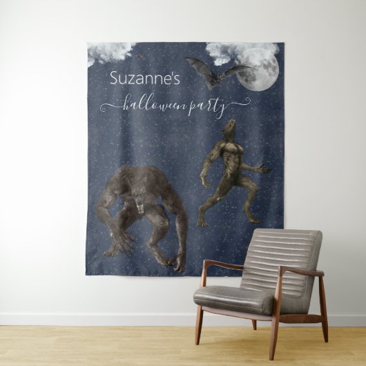 Tenture Werewolf Halloween en arrière-plan (En situation)