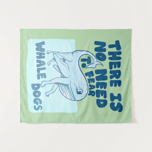 Tenture Whale Dog funny creature (Devant (Horizontal))