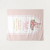 Tenture Whimsical blush and gold bridal shower backdrop (Devant (Horizontal))