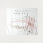 Tenture Whimsical Coquette Bow Script Baby Shower (Devant (Horizontal))