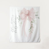Tenture Whimsical Coquette Bow Script Baby Shower (Devant)