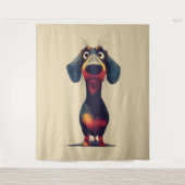 Tenture  Whimsical Dachshund Character Illustration (Devant)