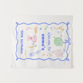 Tenture Whimsical Disco couleur d'anniversaire (Devant (Horizontal))