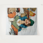 Tenture Whimsical Elf Among Gift Bags (Devant (Horizontal))