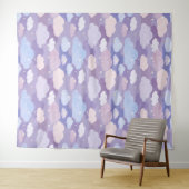 Tenture Whimsical Pastel Clouds et étoiles Motif (En situation (horizontale))