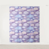 Tenture Whimsical Pastel Clouds et étoiles Motif (Devant)