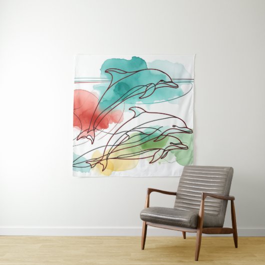 Tenture Whispers aquarelle (En situation)