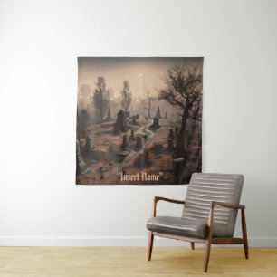 Tenture Whispers in the Dark : Terrifying Cemetery Ambienc