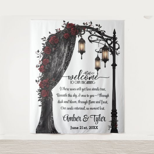 Tenture Whispers of Forever Romantic Welcome Backdrop (Devant)