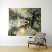 Tenture Whispers Sous la lanterne Halloween (En situation (horizontale))