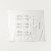 Tenture White and Green Wedding Seating Chart Fabric (Devant (Horizontal))