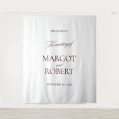 Tenture White & Burgundy Wedding Welcome Sign Banner (Devant)