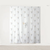 Tenture White Custom Business Logo Step Repeat Backdrop (Devant)