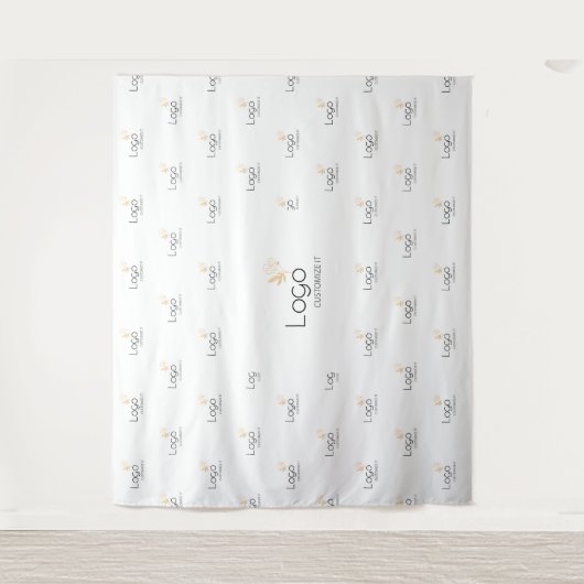 Tenture White Custom Business Logo Step Repeat Backdrop (Devant)