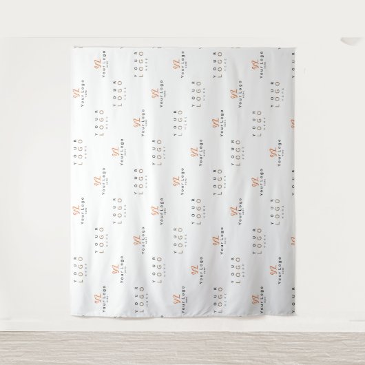 Tenture White Custom Two Logo Business Company H. Backdrop (Devant)