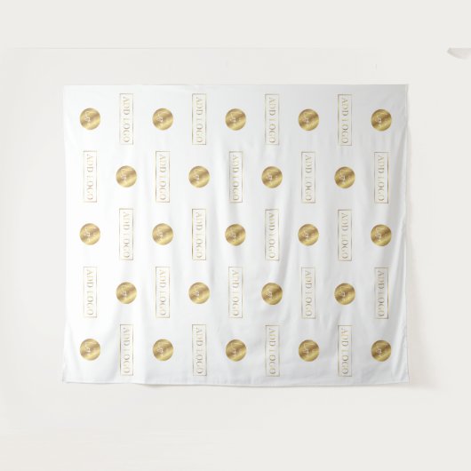 Tenture White & Gold Deux Logos Step & Repeate Event (Devant (Horizontal))